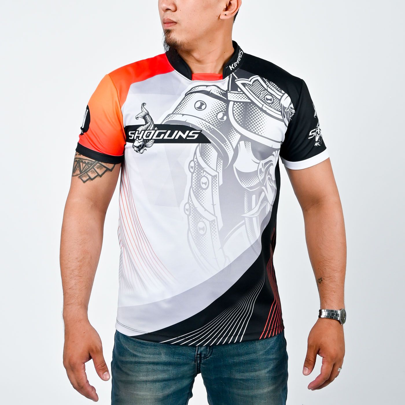 Full Sublimation Men's Chinese Collar Shirt - Hybrid Polo Shirt and T-Shirt
